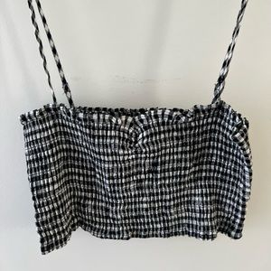 New reformation gingham patterned crop top